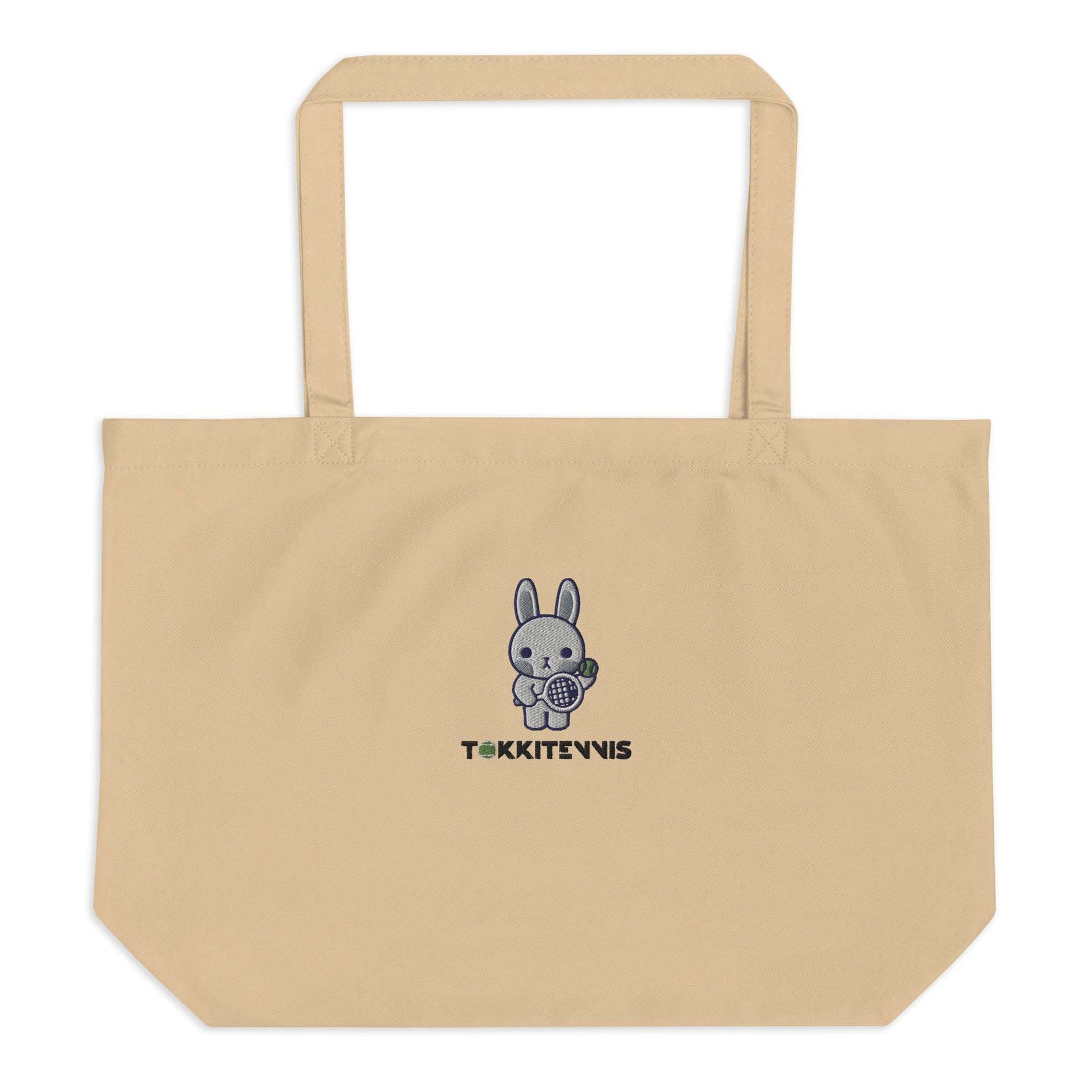 Large organic Emma tote bag - Oyster - TOKKITENNIS