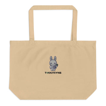 Large organic Emma tote bag - Oyster - TOKKITENNIS