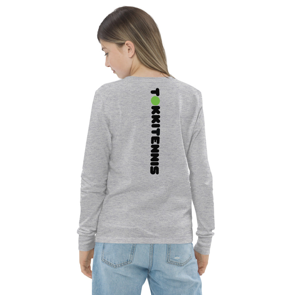 Youth Long Sleeve Stefan "Mini-Me" Tee - White / Light Grey - TOKKITENNIS