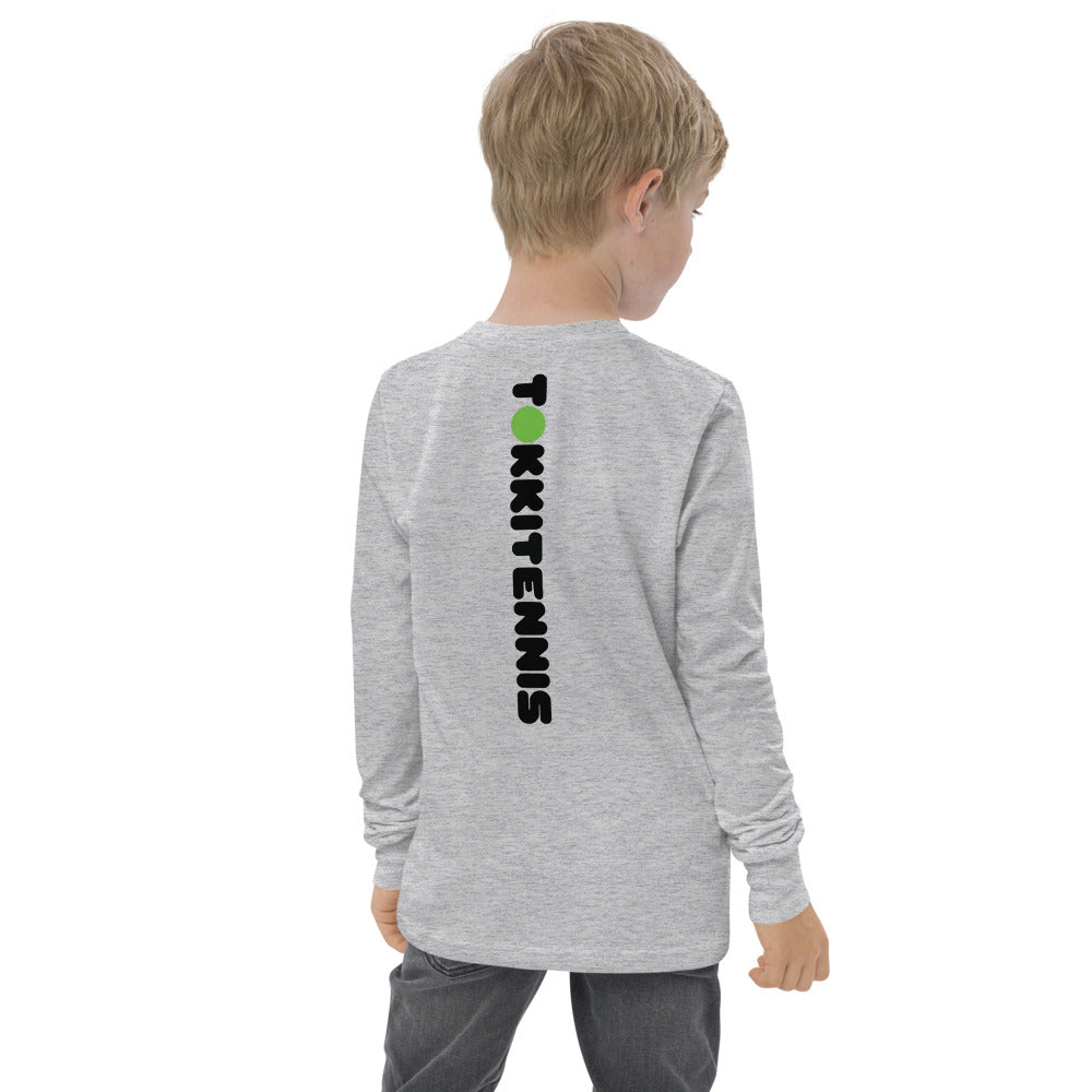 Youth Long Sleeve Henri "Mini-Me" Tee - White / Light Grey - TOKKITENNIS