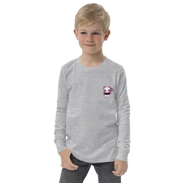 Youth Long Sleeve Henri "Mini-Me" Tee - White / Light Grey - TOKKITENNIS