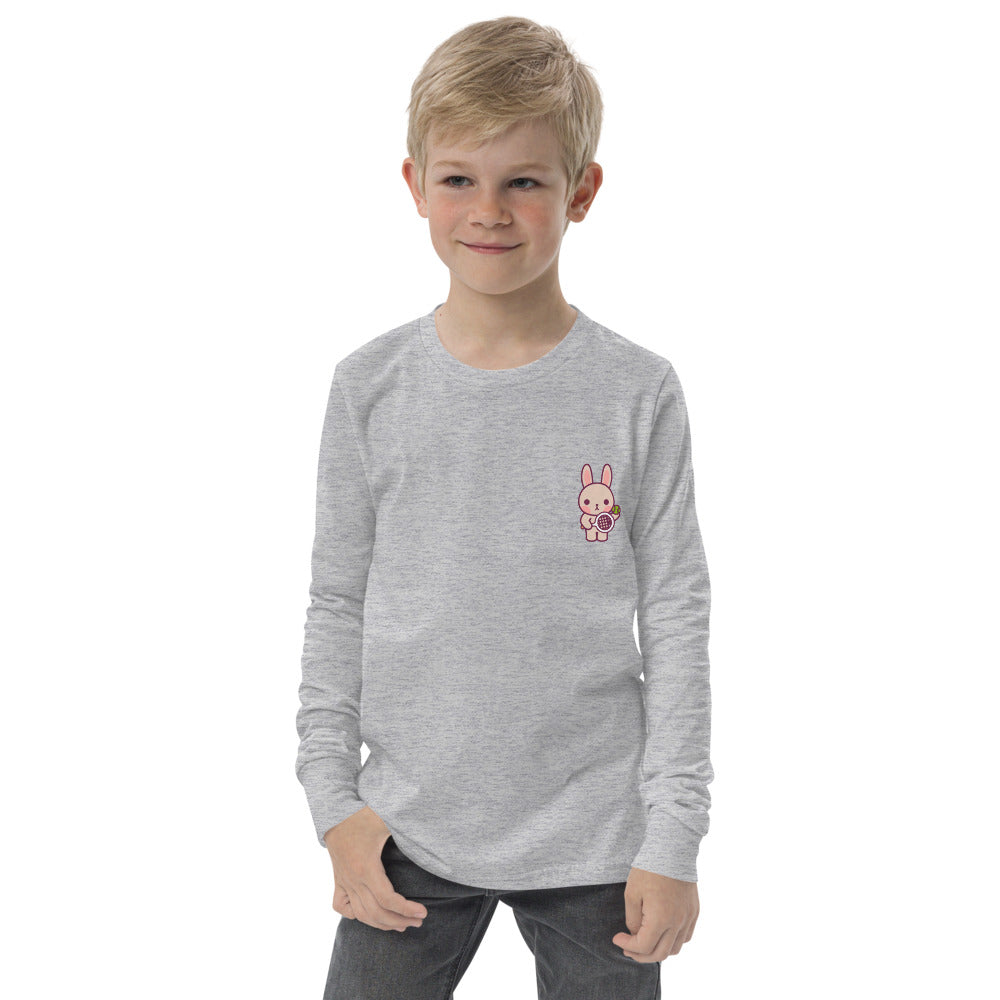 Youth Long Sleeve Emma "Mini-Me" Tee - White / Light Grey - TOKKITENNIS