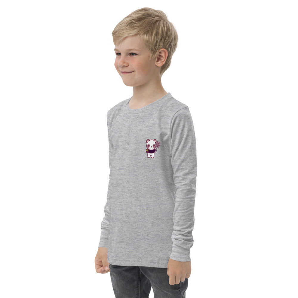 Youth Long Sleeve Henri "Mini-Me" Tee - White / Light Grey - TOKKITENNIS