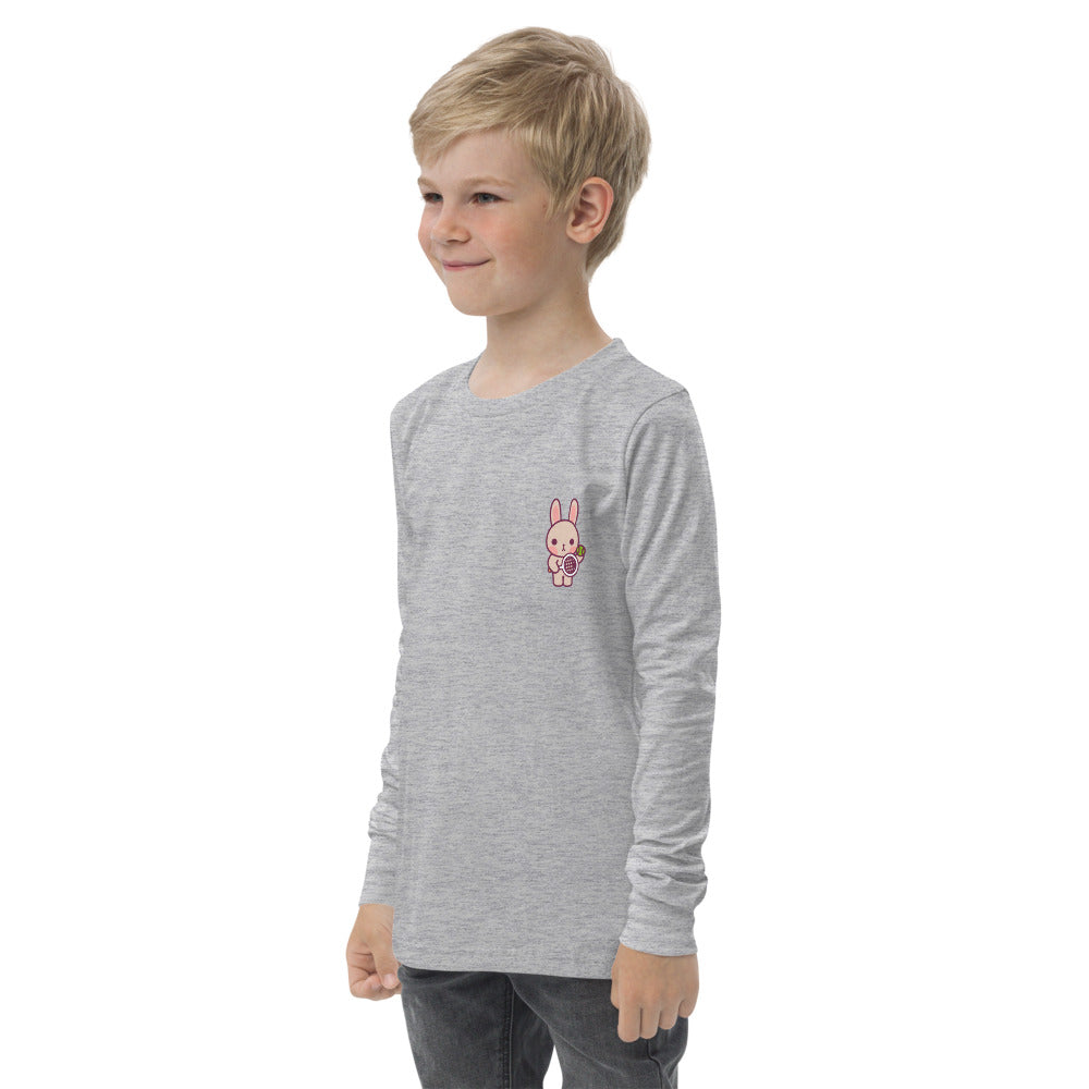 Youth Long Sleeve Emma "Mini-Me" Tee - White / Light Grey - TOKKITENNIS