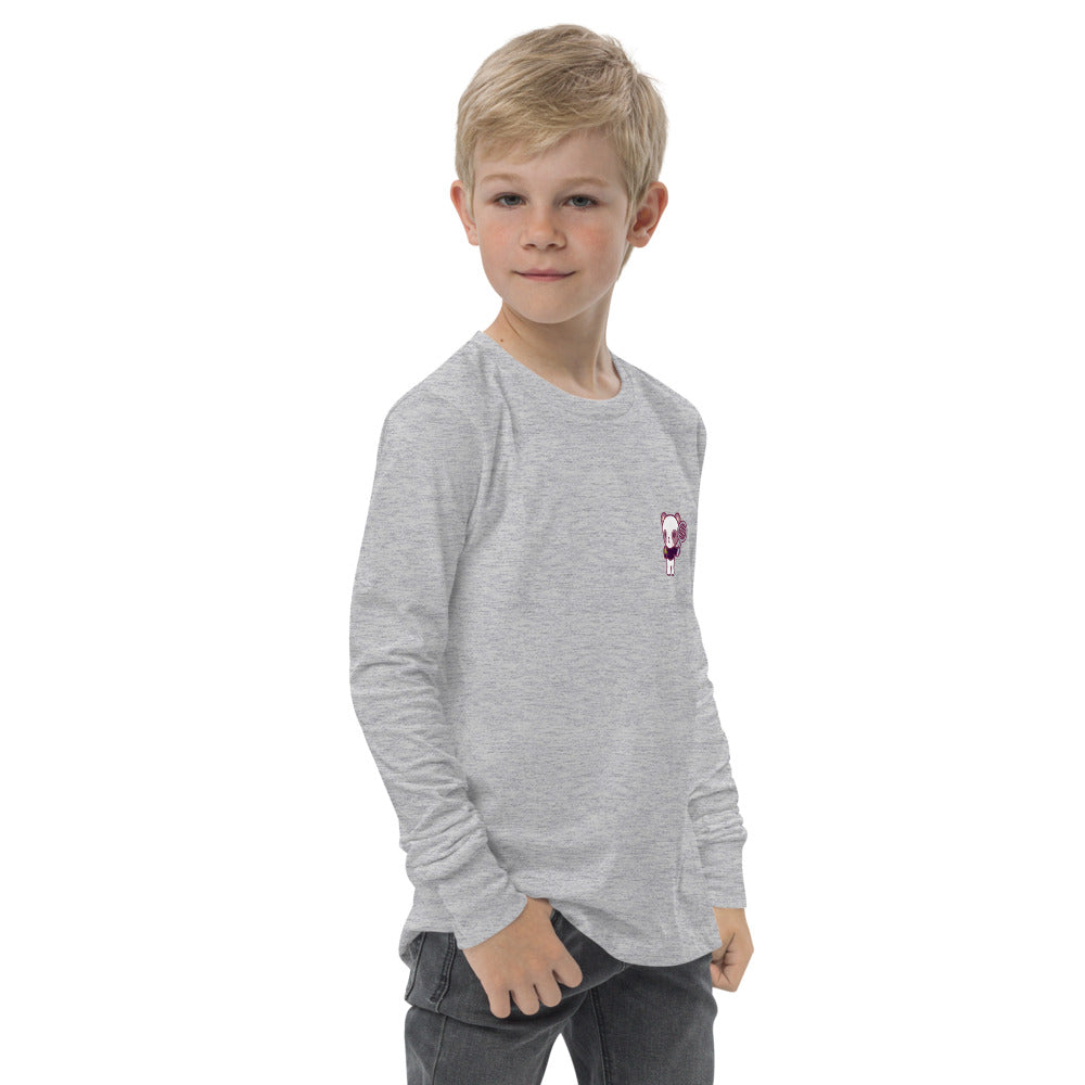 Youth Long Sleeve Henri "Mini-Me" Tee - White / Light Grey - TOKKITENNIS