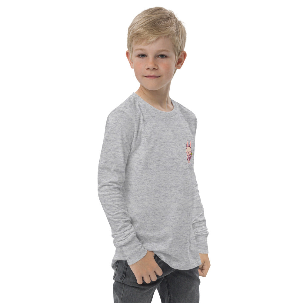 Youth Long Sleeve Emma "Mini-Me" Tee - White / Light Grey - TOKKITENNIS