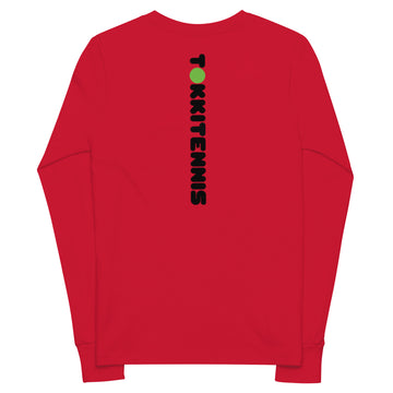 Youth Emma Biggie Long Sleeve Tee - Red - TOKKITENNIS