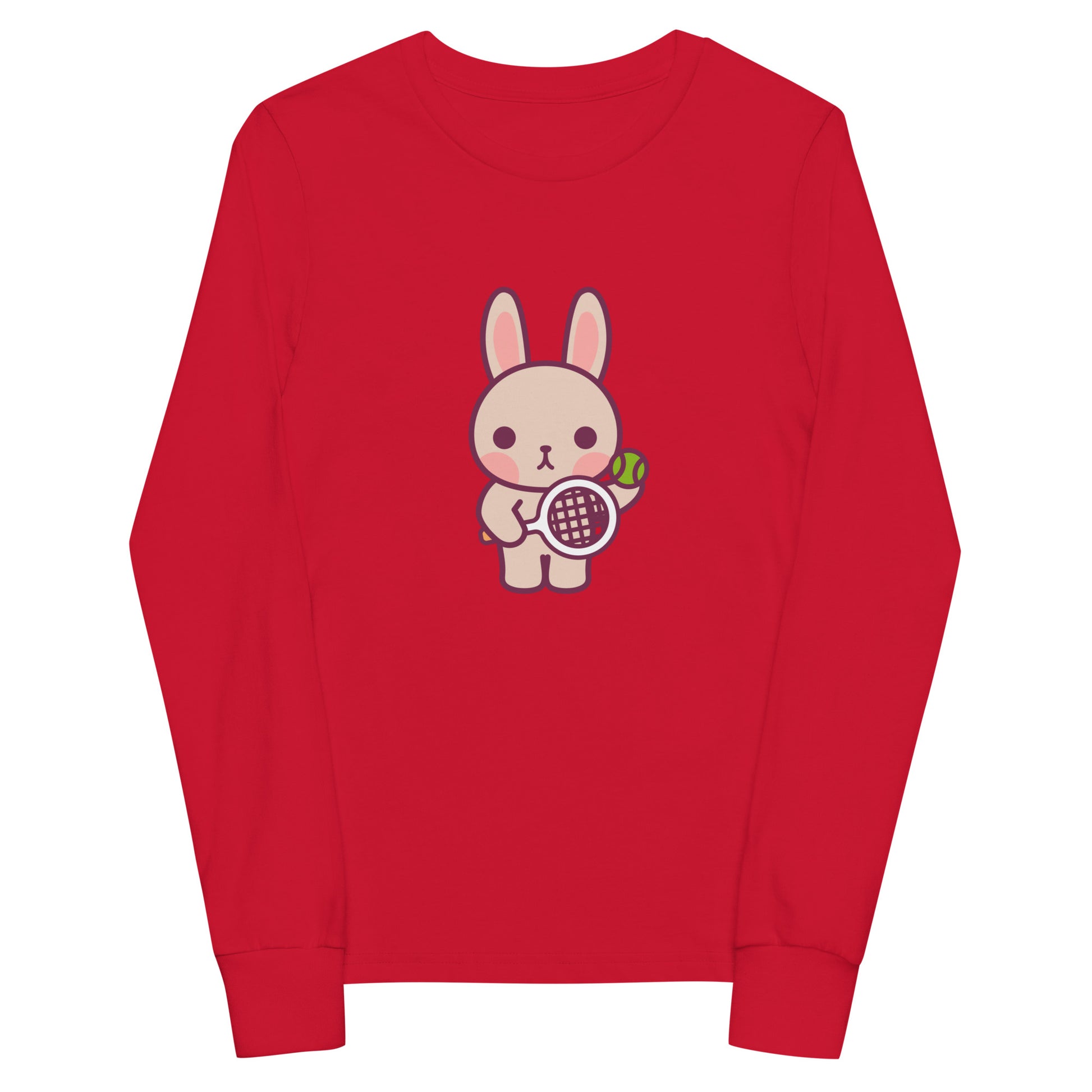Youth Emma Biggie Long Sleeve Tee - Red - TOKKITENNIS
