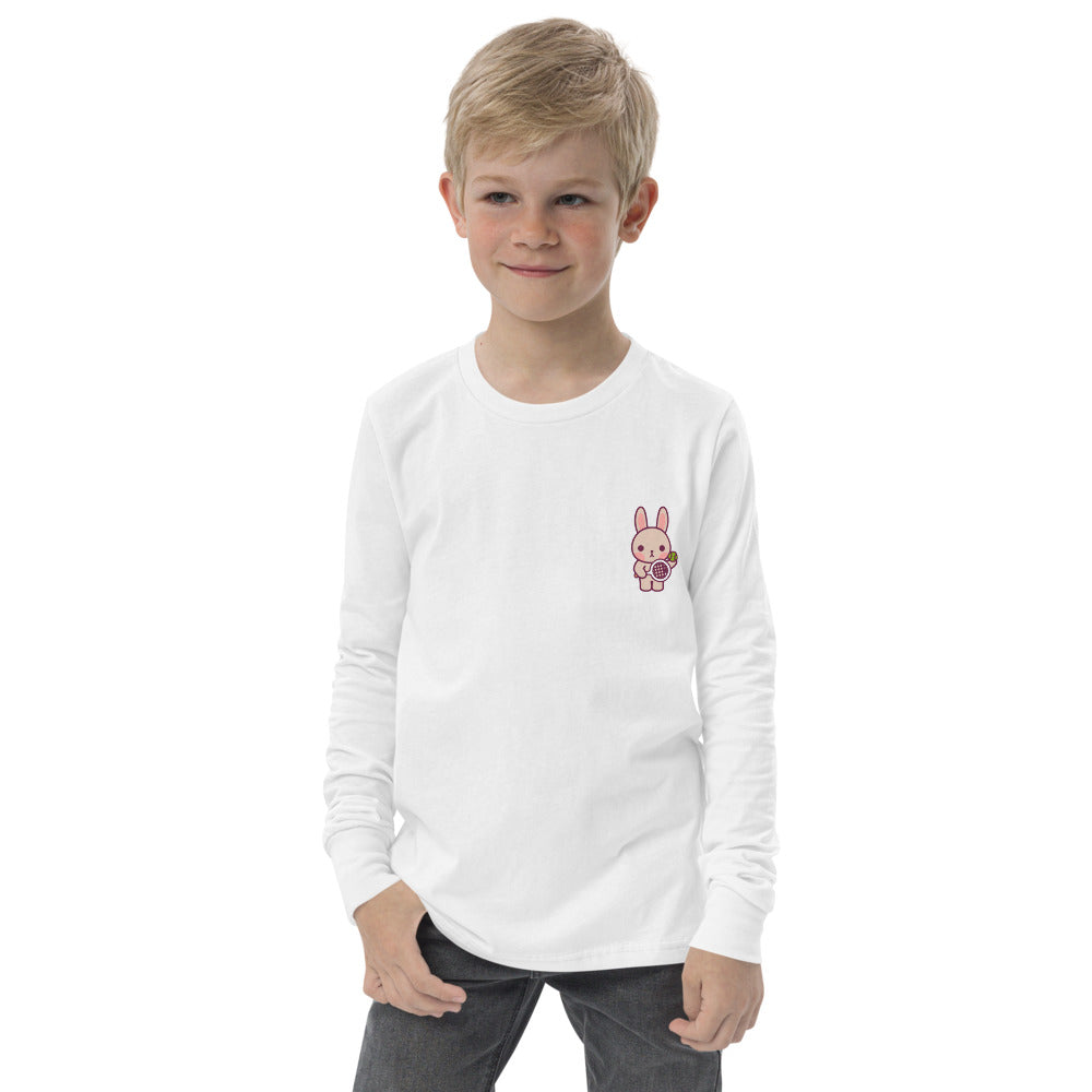 Youth Long Sleeve Emma "Mini-Me" Tee - White / Light Grey - TOKKITENNIS