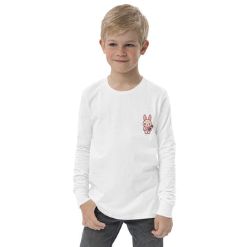 Youth Long Sleeve Emma "Mini-Me" Tee - White / Light Grey - TOKKITENNIS