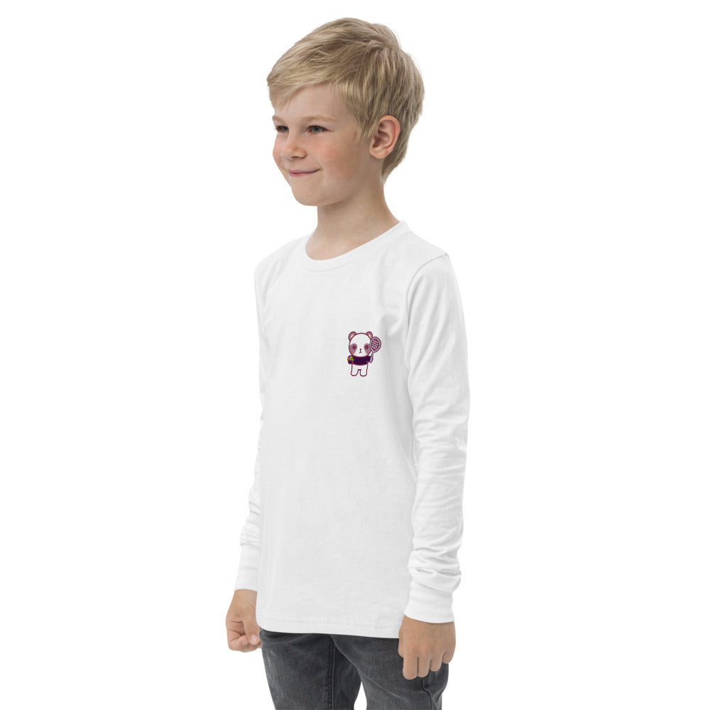 Youth Long Sleeve Henri "Mini-Me" Tee - White / Light Grey - TOKKITENNIS