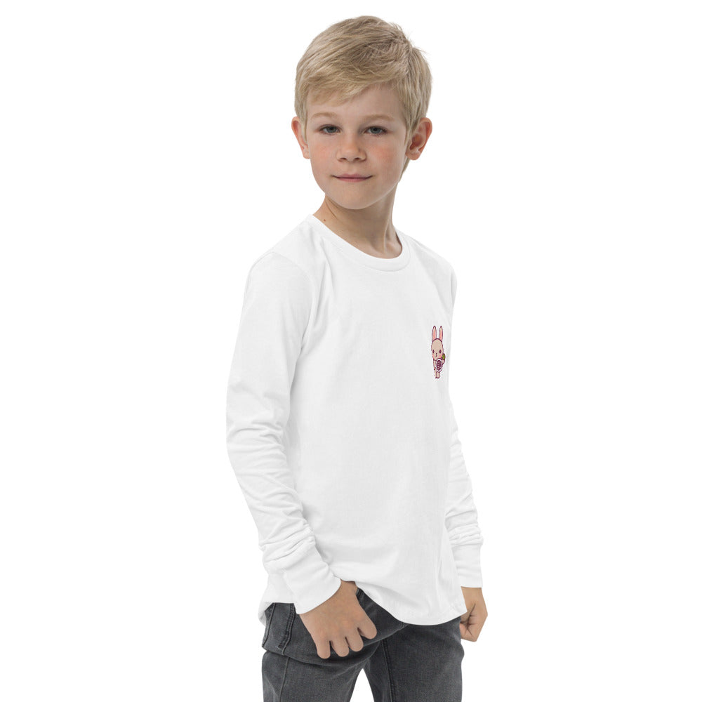 Youth Long Sleeve Emma "Mini-Me" Tee - White / Light Grey - TOKKITENNIS