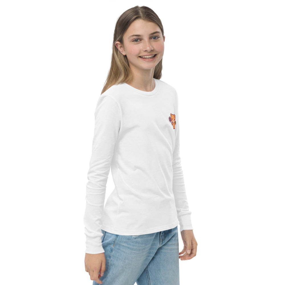 Youth Long Sleeve Stefan "Mini-Me" Tee - White / Light Grey - TOKKITENNIS