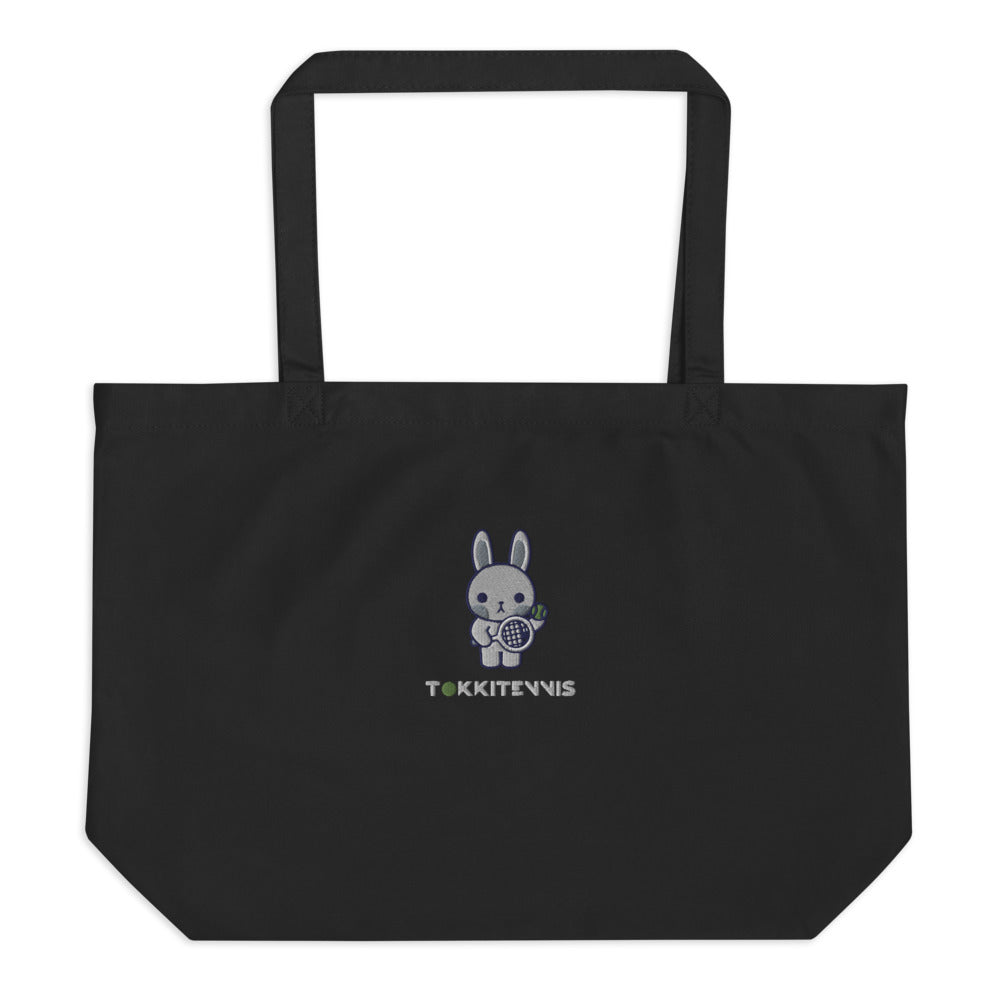 Large Organic Emma Tote Bag - Black - TOKKITENNIS