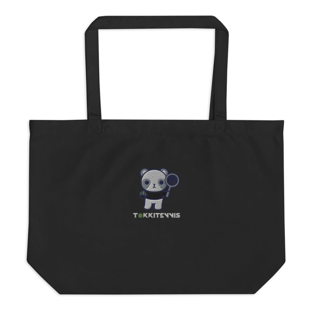 Large Organic Henri Tote Bag - Black - TOKKITENNIS