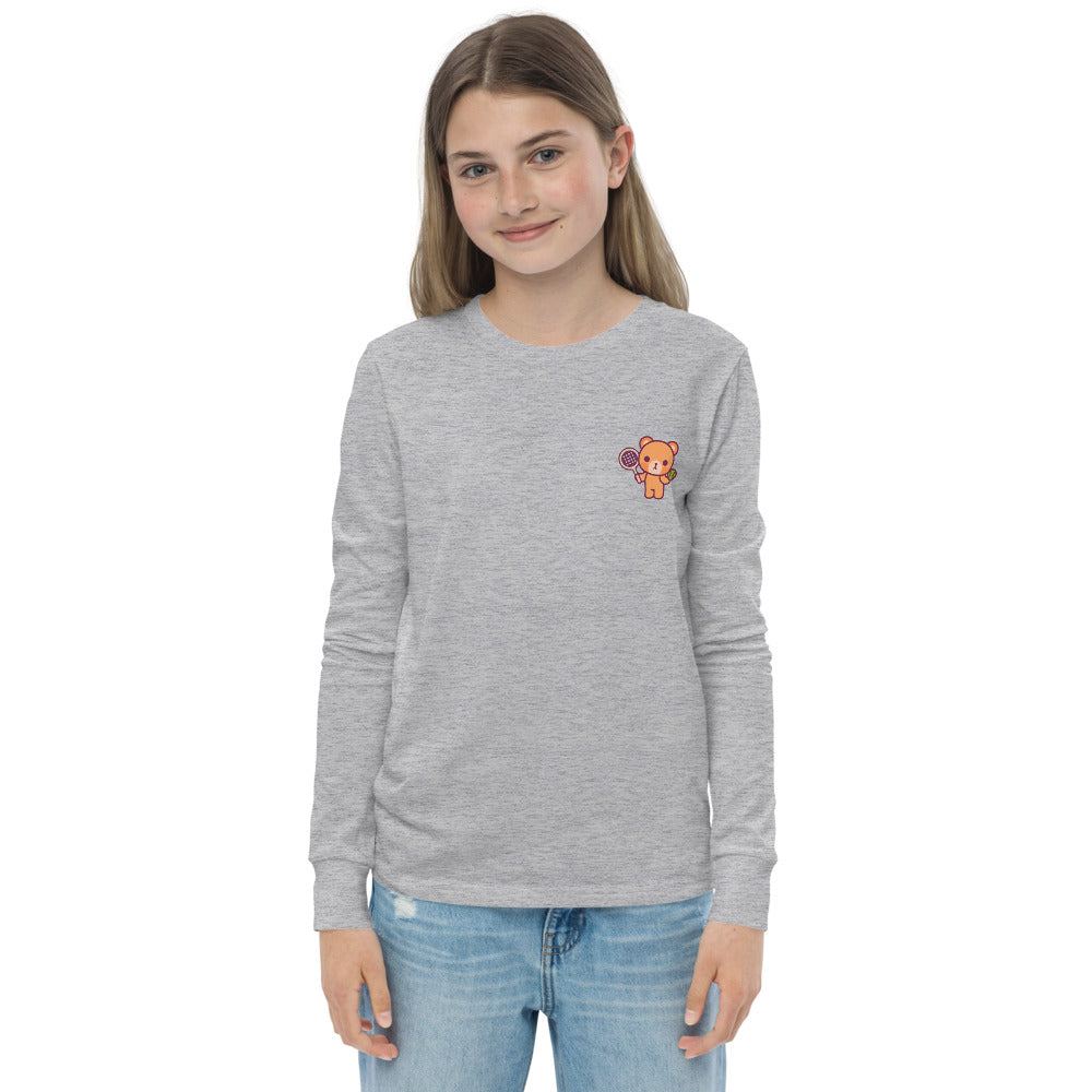 Youth Long Sleeve Stefan "Mini-Me" Tee - White / Light Grey - TOKKITENNIS